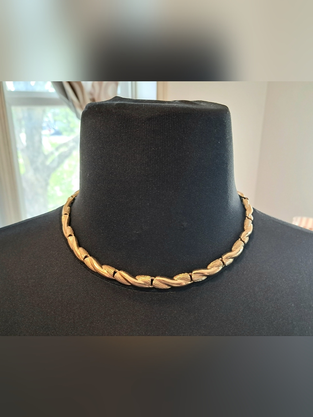 Vintage Monet Gold Plated Link Choker Necklace